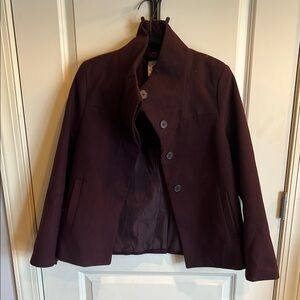 Dark Burgundy Button-Up Jacket